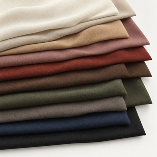 Solid Wool Mulberry Silk Crepe TB01627 - 36 Colors Available -55 Momme