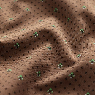 Made in Japan HOKKOH Floral Brown Non-Stretch Cotton Pinwale Corduroy DS21602