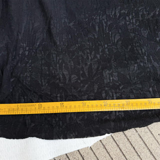 Italian Fashion Designer Floral Black Stretch Wool Viscose Blended Jacquard Lace DS06534